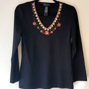 3/4 sleeve embellished top